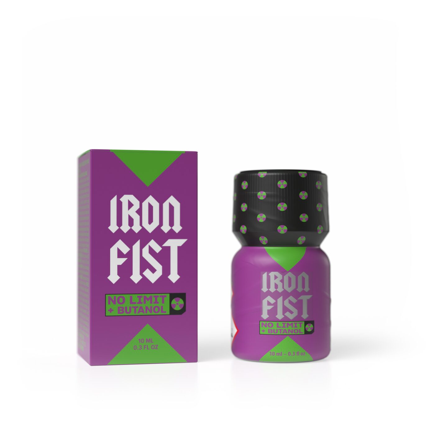 Iron Fist No Limit Butanol 10ML, Iron Fist No Limit Butanol 24ml, flacon aluminium étiquette fuchsia vert néon, formulation butanol, PWD Factory