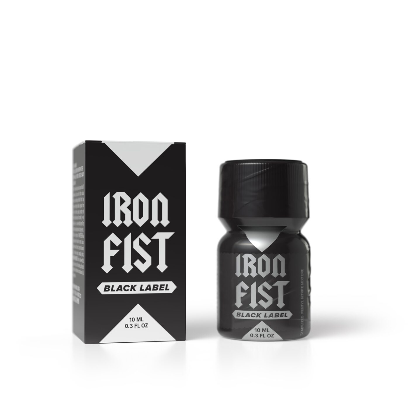 Iron Fist Black Label 10ML, Iron Fist Black Label 24ml, flacon aluminium noir mat, n-pentyl nitrite, PWD Factory